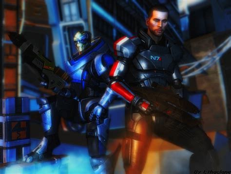 Mass Effect Wallpaper 14 Shepard And Garrus By Ethaclane On Deviantart