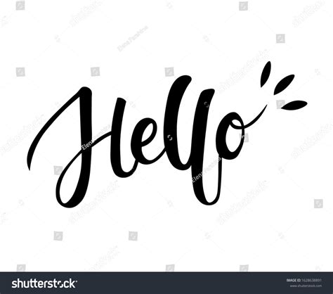 Hello Black Lettering Text On White Stock Vector Royalty Free 1628638891 Shutterstock