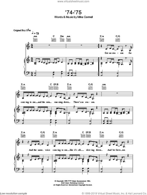 Connells 74 75 Sheet Music For Voice Piano Or Guitar Pdf