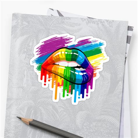 proud rainbow lips pride sticker by bestdesign4u redbubble