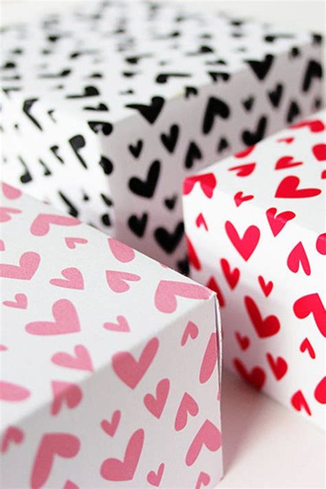 Valentine Hearts Printable T Wrapping Paper Or Book Cover Etsy