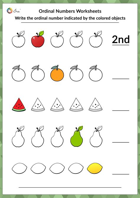 Ordinal Numbers Worksheets For Preschool
