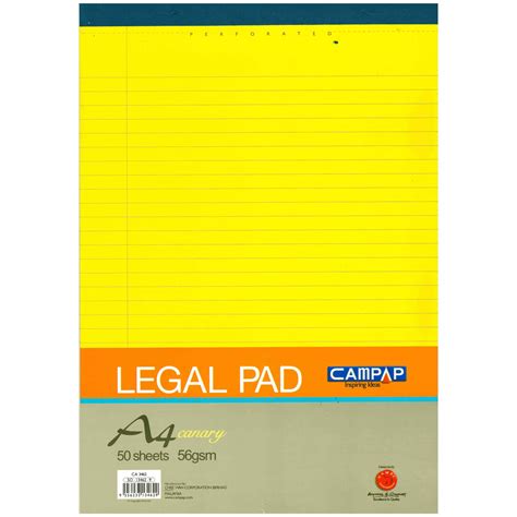 Yellow Writing Pad A4