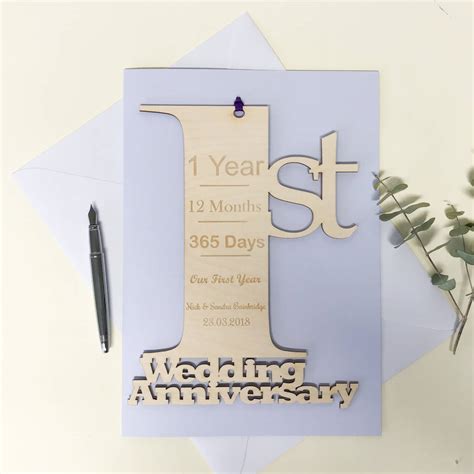1st Paperanniversary Card Personalised With Names And Date