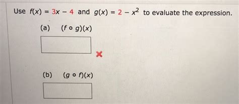 solved consider the following functions f x x2 g x