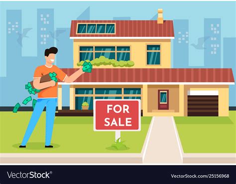 Buying Property Cartoon Flat Royalty Free Vector Image