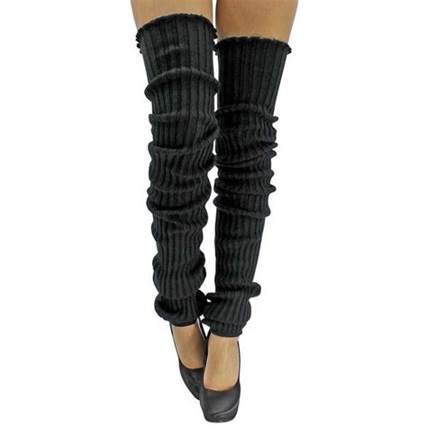 black slouchy thigh high knit dance leg warmers 16 liked on polyvore featuring intimates
