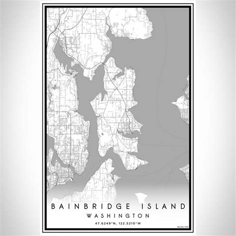 Bainbridge Island Washington Map Print In Classic — Jace Maps