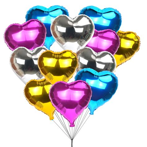 10pcs 18inch Heart Shape Foil Balloons Aluminum Helium Balloon Heart