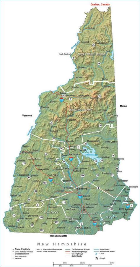 Map Of Usa New Hampshire Topographic Map Of Usa With States