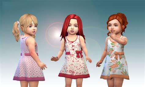 My Sims 4 Blog Dress Button Bow For Toddlers By Kiara24