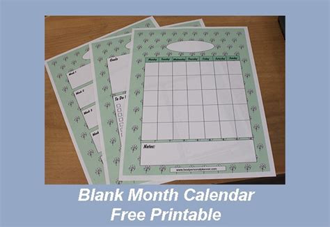Free Printable Blank Month Calendar Best Personal Planner