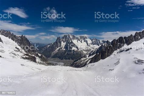 The Beautiful Majestic Scenery Of The Mont Blanc Massif In June Alps