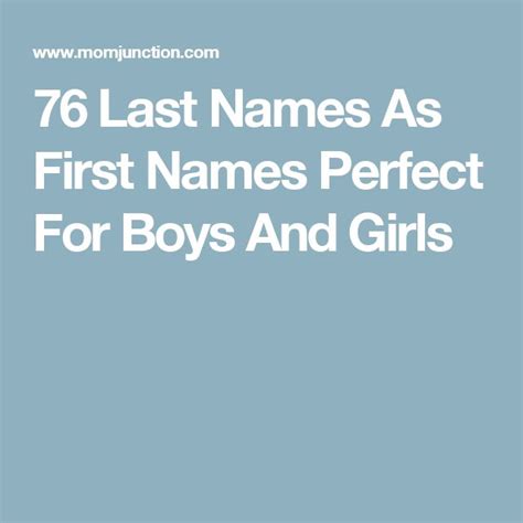 76 Last Names As First Names Perfect For Boys And Girls Last Names