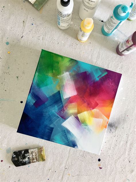 Colorful Acrylic Painting In 2020 Acrylmalerei Abstrakte Malerei