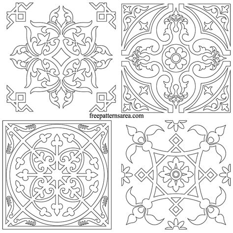 Decorative Square Tile Pattern Designs Printable Stencil Patterns