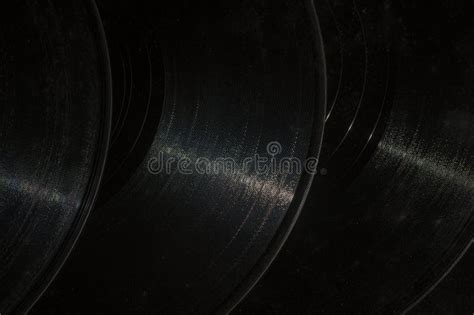 Black Vintage Vinyl Records Closeup Retro Vinyl Record Texture Or