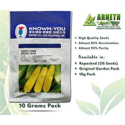 Sweet Corn Bright Jean Seeds Retail Pack By Known You Shopee Philippines