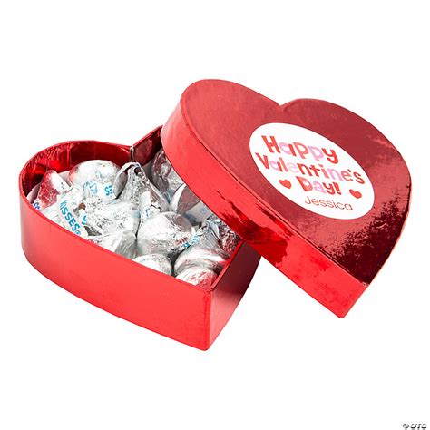 Personalized Valentines Day Foil Heart Shaped Boxes 12 Pc