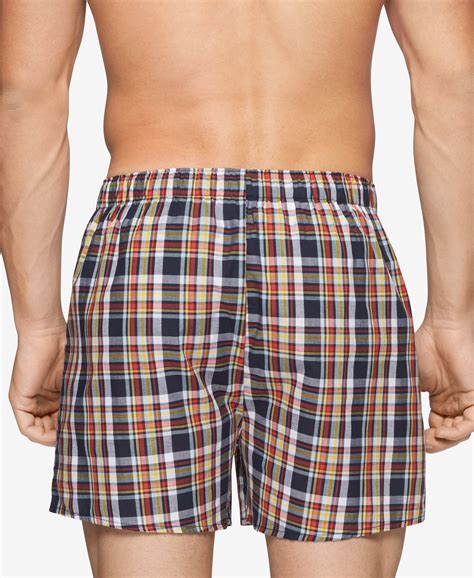 6 Lot Mens Checker Plaid Shorts Assorted Cotton Boxers Trunks Underwear Ebay