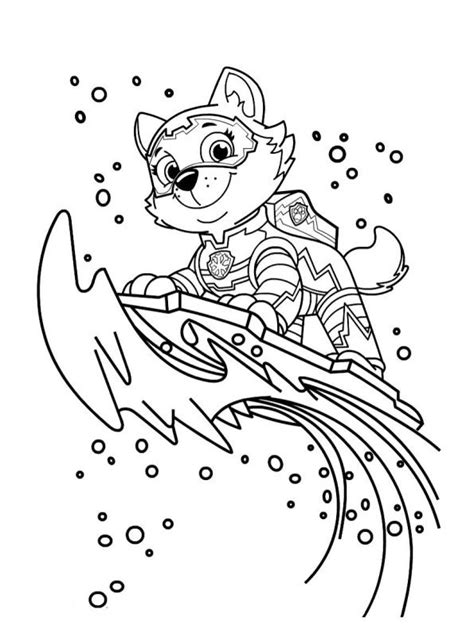 Paw patrol mighty pups skye for girls coloring pages printable. Kids-n-fun.de | Malvorlage Paw Patrol Mighty Pups Everest