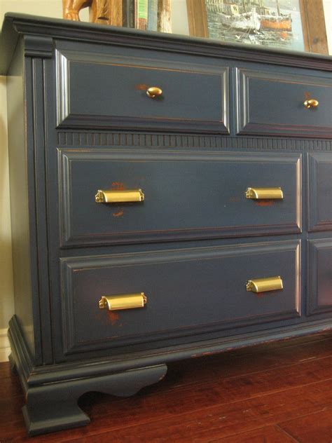 I stumbled on this product when i was hunting for quality furniture. European Paint Finishes: Navy & Brass Dresser~