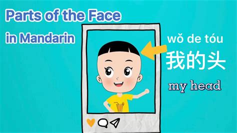 Face Parts In Mandarinmy Head In Chinese 五官我的头中文词卡 身体部位词卡，汉语教学词卡