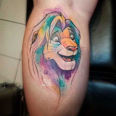 Watercolor Lion King Tattoo Best Tattoo Ideas Gallery
