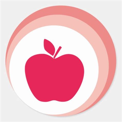 Red Apple Classic Round Sticker Zazzle