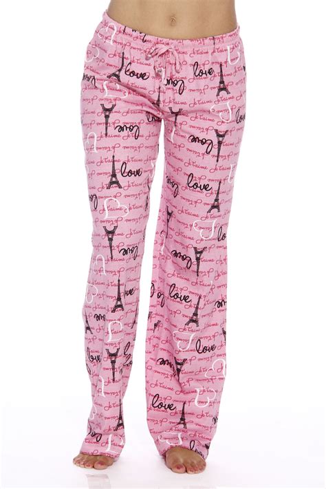 Just Love Women Pajama Pants Sleepwear Holiday Prints Love Paris