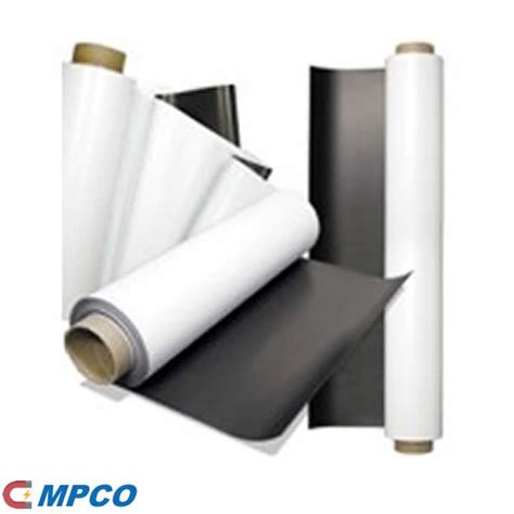 Flexible Rubber Coated Magnet Vinyl Magnetic Roll With Adhesive Mpco