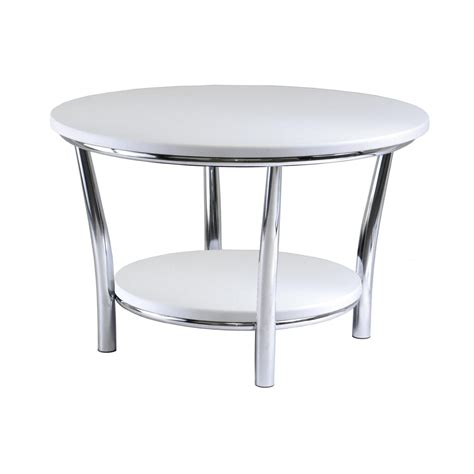 By safavieh (6) 36 in. Winsome Maya Round Coffee Table, White Top, Metal Legs by ...