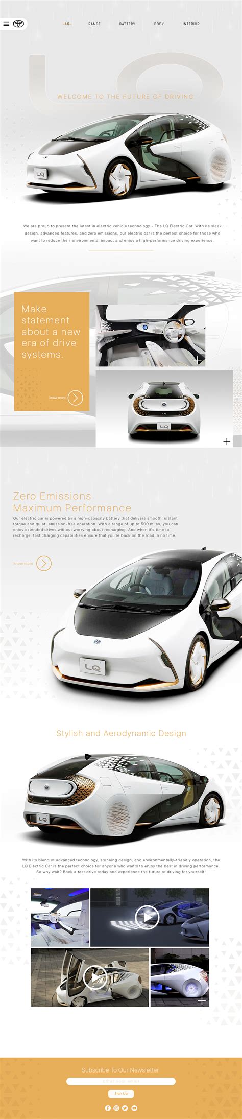 Toyota Lq Concept Website Ui On Behance