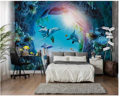 3d Murals Wallpaper Custom Photo Wallpaper 3d Underwater World Mural