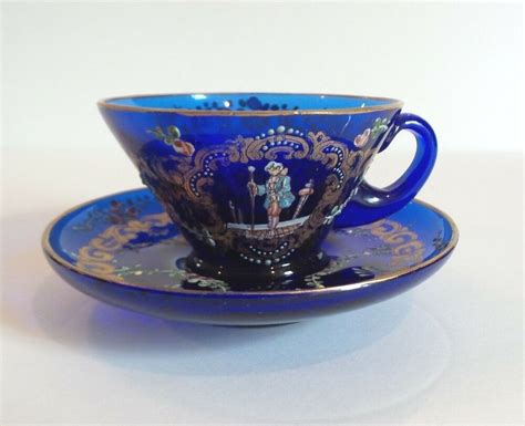 19th C Moser Art Glass Gilt Enamele Demitasse Cup And Saucer C 1885 1900 Moser In 2021