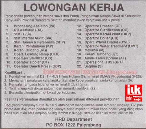 Perusahaan yang bergerak di bidang jasa pengiriman barang, dokumen, paket, cargo, jasa pindah, ekspedisi, packing & city courier yang tengah berkembang di jawa dan sumatera, sedang membutuhkan karyawan untuk posisi Lowongan Kerja Pabrik