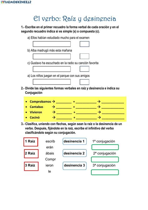 Worksheets Verb Periodic Table Diagram Texts Inflectional Endings
