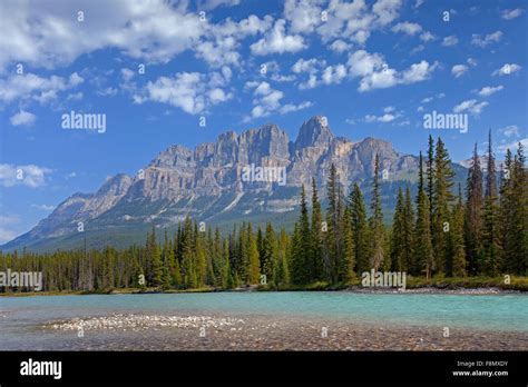 Castle Mountain And The Bow River Banff National Park Alberta Rocky