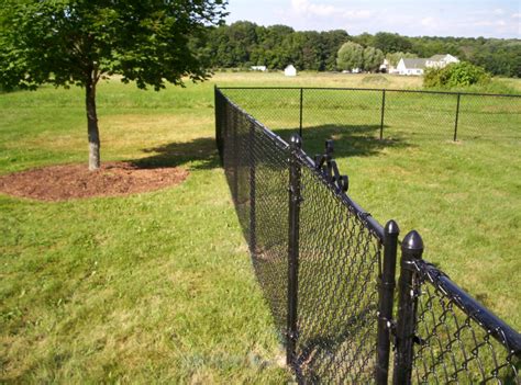 An All Black Chain Link Fence Looks Great In Every Season It Blends