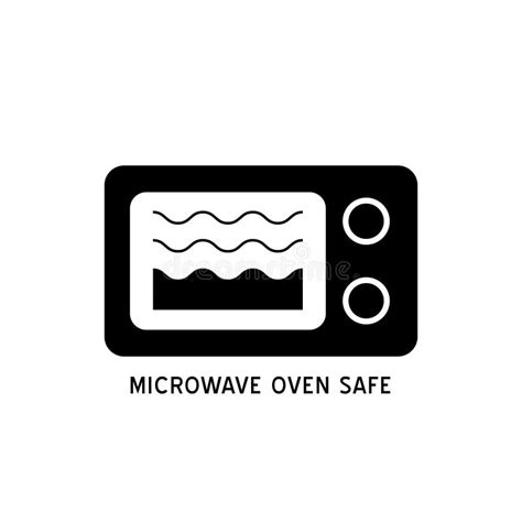Wave Cooking Logo Microwave Oven Safe Vector Outline Icon Stock Vector