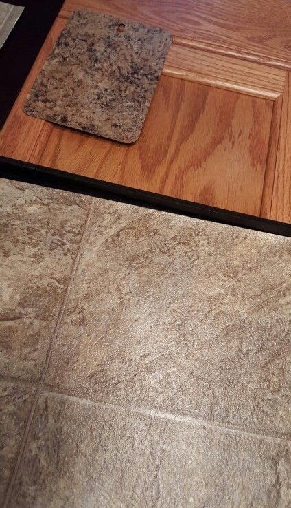 Laminate countertops with oak cabinets. Kitchen - oak cabinets, vinyl flooring, laminate ...