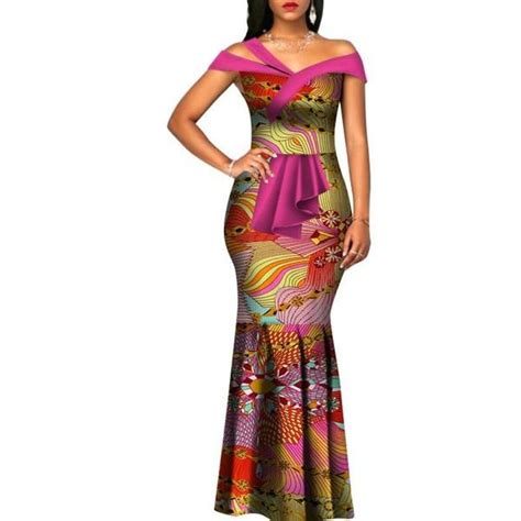 African Cotton Wax Print Clothing Women Long Mermaid Bazin X11441 African Attire Traditional