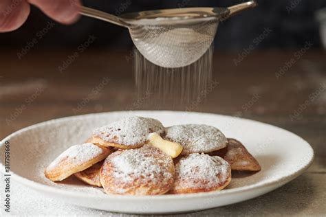 Dutch Mini Pancakes Poffertjes Fluffy Mini Pancakes That Are Served