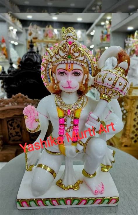 multicolor white marble hanuman ji moorti for worship size 12 inch to 48 inch at rs 18000 in