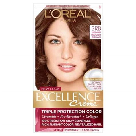 Loreal Excellence Triple Protection Hair Color Creme 5rb Medium Reddish