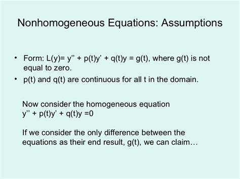 Differential Equations Lecture Non Homogeneous Linear Differential E