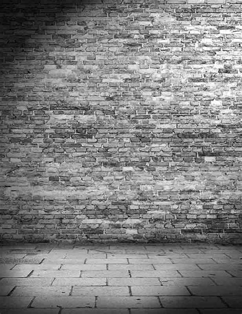 Gray Brick Wall Texture With Stone Floor Photography Backdrop J 0322