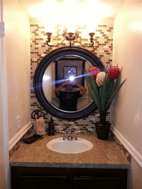 The design experts at hgtv share the best bathroom decorating ideas for 2021, which include paint colors, light fixtures, soaking tubs, shower tile trends, tips and more. Half bathroom: Glass tile, granite countertop. | Half Bath ...