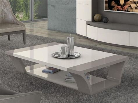 Carlotta Modern Coffee Table In Ivory And Beige Grey High Gloss