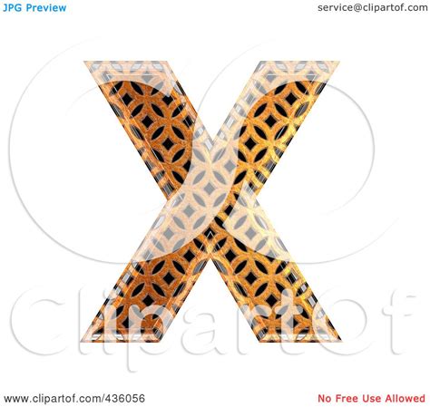 Royalty Free Rf Clipart Illustration Of A 3d Patterned Orange Symbol